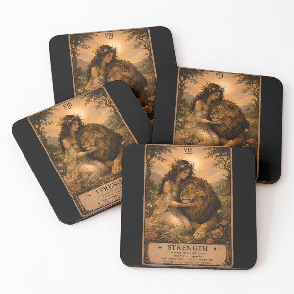 Item preview, Strength Tarot Card - Woman & Lion Art designed and sold by ArcanaAbsolute.