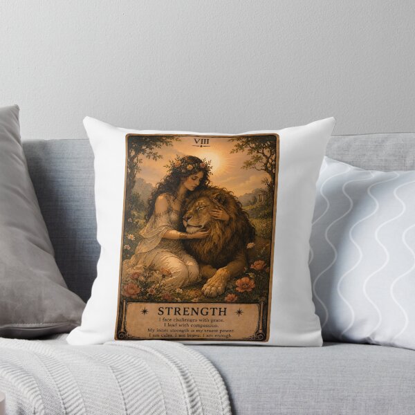 Item preview, Strength Tarot Card - Woman & Lion Art designed and sold by ArcanaAbsolute.