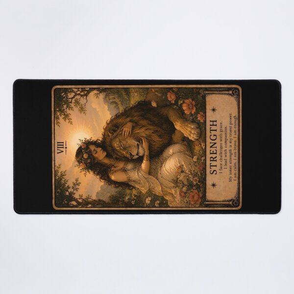 Item preview, Strength Tarot Card - Woman & Lion Art designed and sold by ArcanaAbsolute.