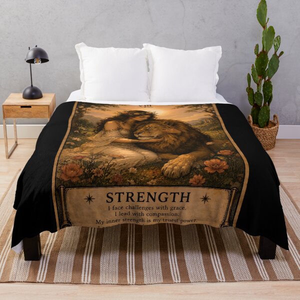 Item preview, Strength Tarot Card - Woman & Lion Art designed and sold by ArcanaAbsolute.