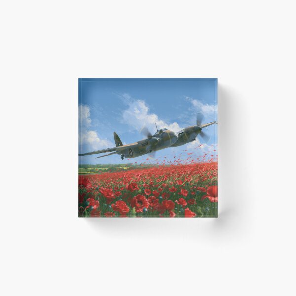 Item preview, RAF Mosquito Over The Poppy Fields designed and sold by Skyframe Aviation.