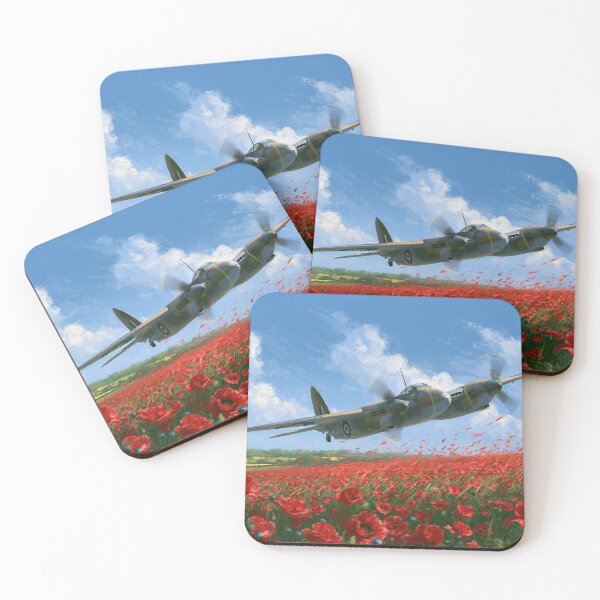 Item preview, RAF Mosquito Over The Poppy Fields designed and sold by Skyframe Aviation.
