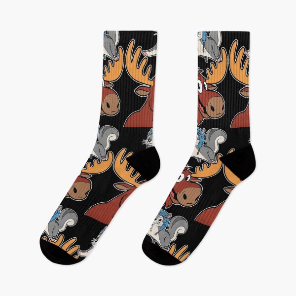 Item preview, Cartoon Moose Head & Flying Squirrel Retro Tee #5248 designed and sold by shawn-muse.