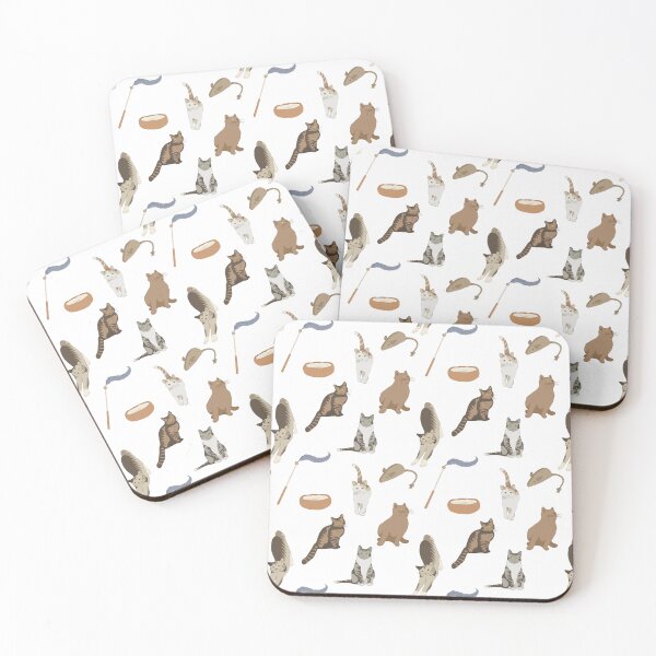 Item preview, Cute Flat Vector Cats Playtime Feather Toy Pattern designed and sold by svitlaarty.