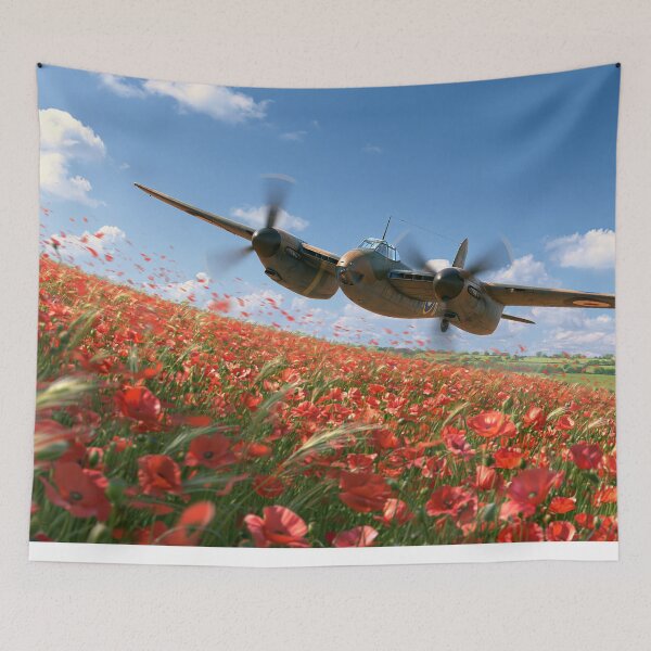 Item preview, Mosquito Low Level Over The Poppies designed and sold by Skyframe Aviation.
