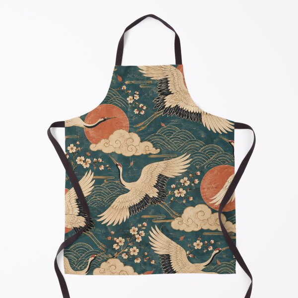 Item preview, Vintage Japanese Cranes & Clouds designed and sold by Glottopia.