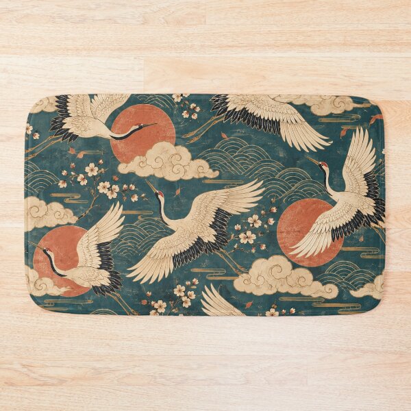 Item preview, Vintage Japanese Cranes & Clouds designed and sold by Glottopia.