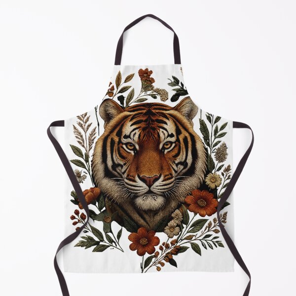 Item preview, Majestic Tiger Botanical Illustration – Nature & Wildlife Art designed and sold by Zebaiche.