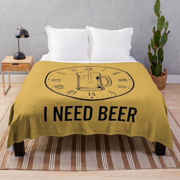 Item preview, I Need Beer Vintage Clock Funny Drinking Humor designed and sold by ANJ Creative Designs.