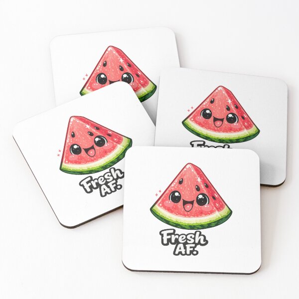 Item preview, Fresh AF – Cute Watermelon Slice Pastel Kawaii Cartoon Art designed and sold by Sommium .