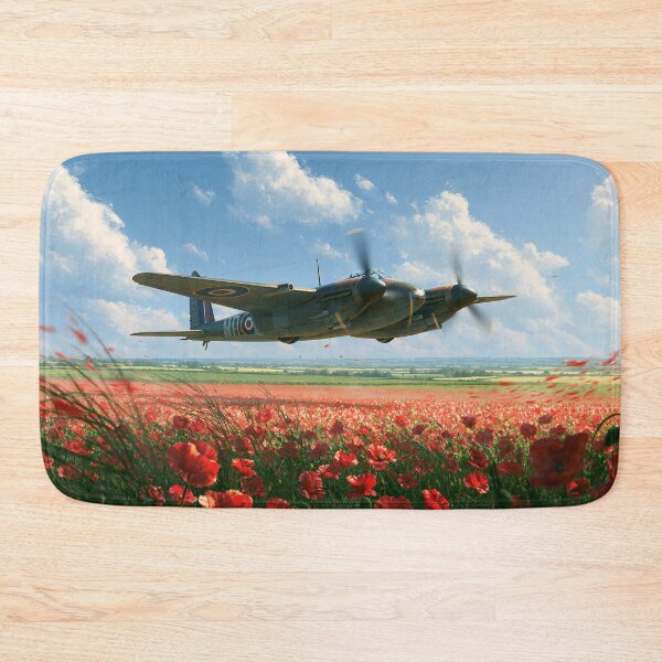 Aperçu de l'œuvre Coquelicots et ailes moustiques de la RAF créée et vendue par Skyframe Aviation.