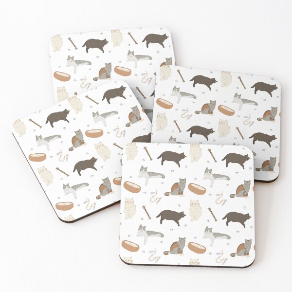 Item preview, Cute Flat Vector Cozy Cats and Food Bowls Pattern designed and sold by svitlaarty.