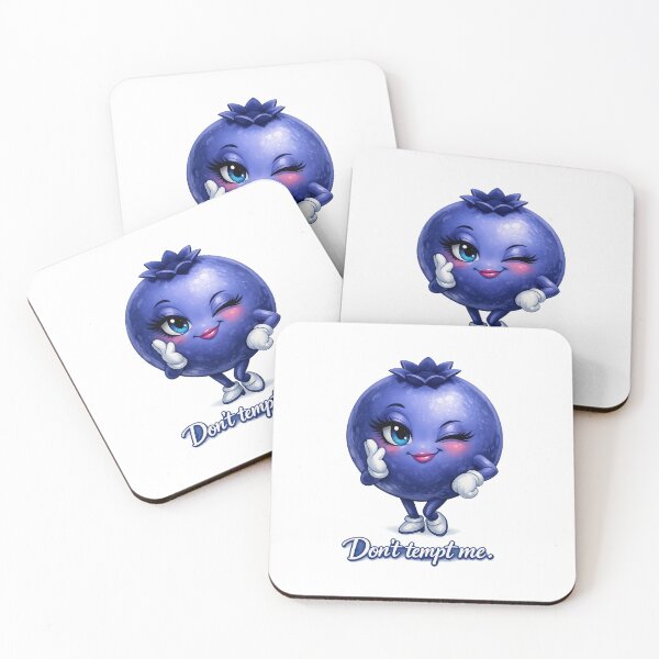 Item preview, Don’t Tempt Me Blueberry Pastel Kawaii Flirty Fruit Art designed and sold by Sommium .