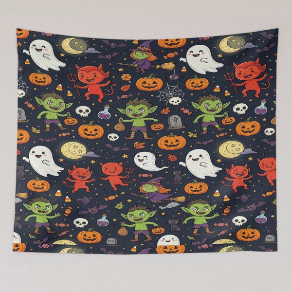 Item preview, Playful Cartoon Halloween Monsters Seamless Pattern designed and sold by Solomon-Ent-144.