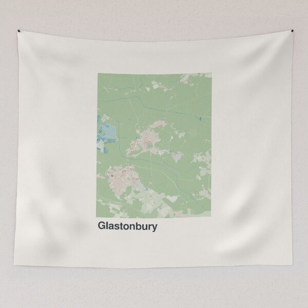 Artikelvorschau, Minimalistische Glastonbury-Kartenkunst entworfen und verkauft von MapsNerd.