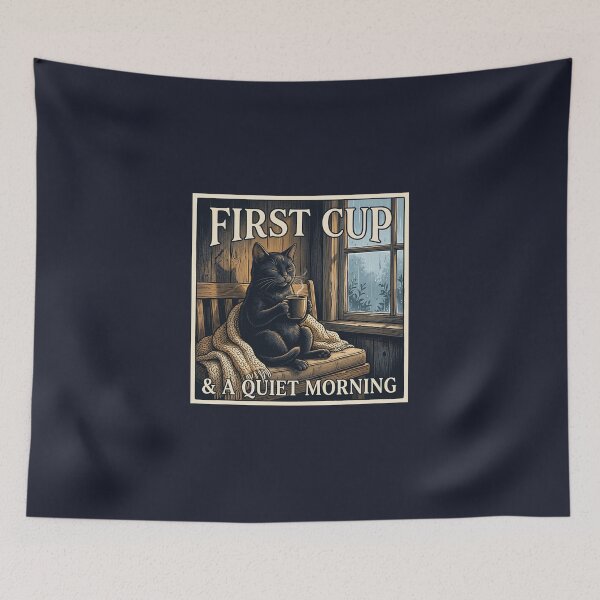 Item preview, First Cup & a Quiet Morning designed and sold by QuietNovaShop.