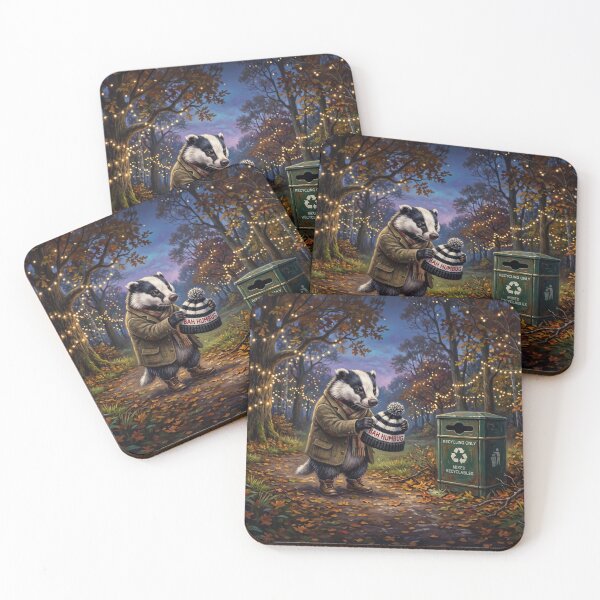 Item preview, Funny Grumpy Badger Bah Humbug Christmas Illustration designed and sold by Englandbear.