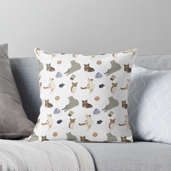 Item preview, Cute Flat Vector Cats Dusty Blue Pattern designed and sold by svitlaarty.