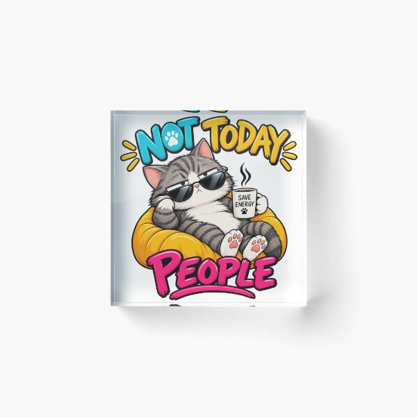 Item preview, Grumpy Cat Not Today People – Funny Anti Social Cat Lover Gift designed and sold by BELEAFCREATIV1.