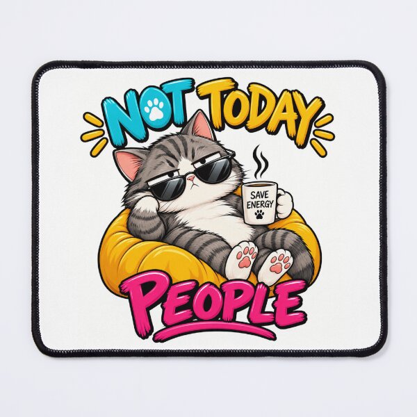 Item preview, Grumpy Cat Not Today People – Funny Anti Social Cat Lover Gift designed and sold by BELEAFCREATIV1.