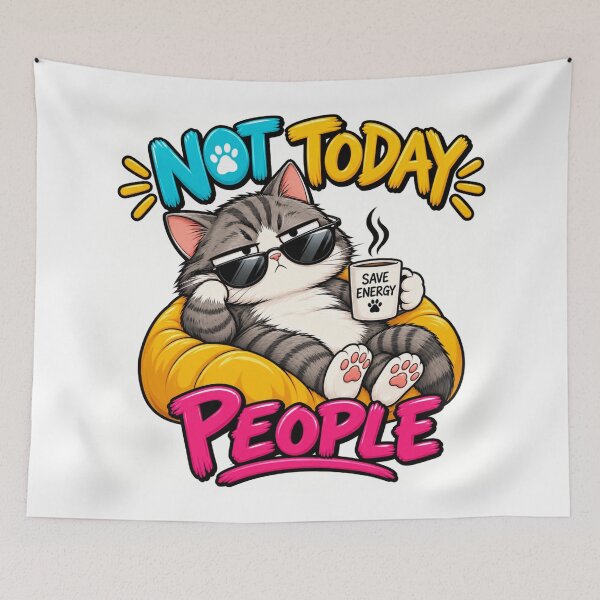 Item preview, Grumpy Cat Not Today People – Funny Anti Social Cat Lover Gift designed and sold by BELEAFCREATIV1.