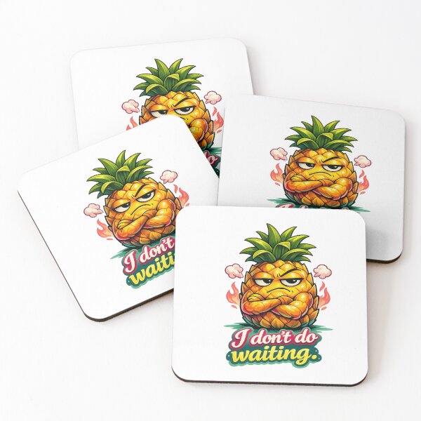 Item preview, I Don’t Do Waiting – Sassy Pineapple Pastel Cartoon Art designed and sold by Sommium .