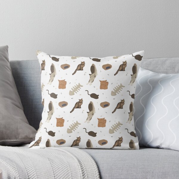 Item preview, Cute Flat Vector Cats with Fishbones and Mice Pattern designed and sold by svitlaarty.