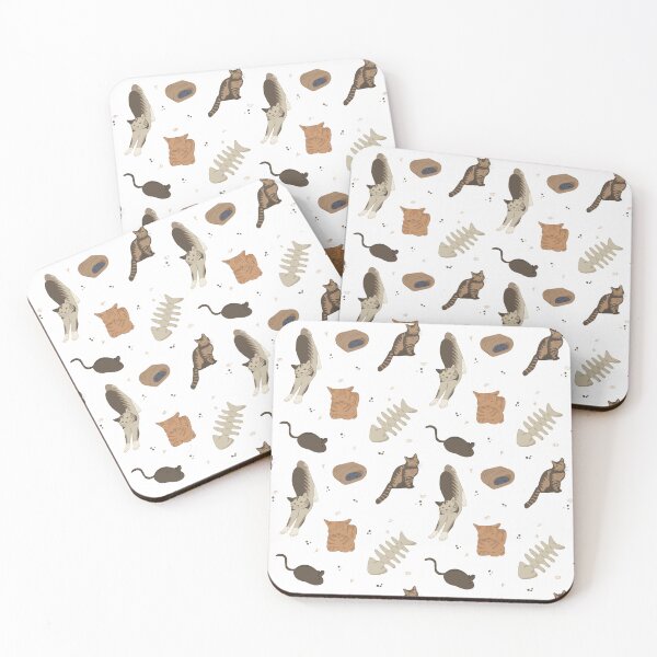 Item preview, Cute Flat Vector Cats with Fishbones and Mice Pattern designed and sold by svitlaarty.