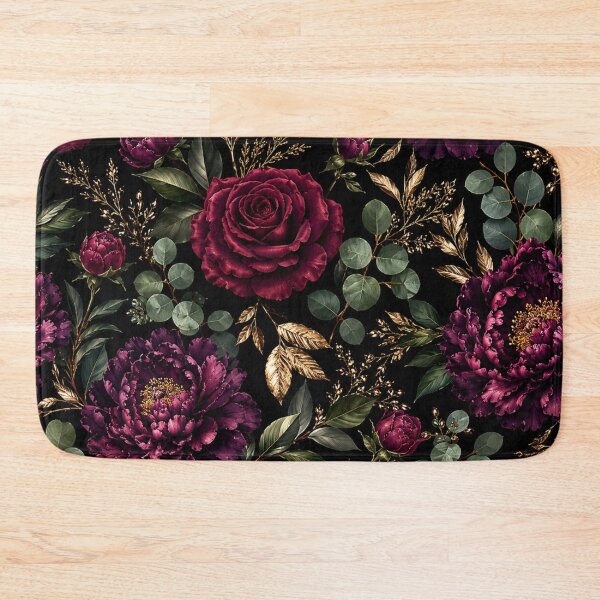 Item preview, Luxury Burgundy Floral Gold Botanical Pattern – Dark Elegant Peony Rose Design designed and sold by CreativeCharmCo.