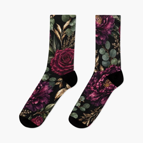 Item preview, Luxury Burgundy Floral Gold Botanical Pattern – Dark Elegant Peony Rose Design designed and sold by CreativeCharmCo.