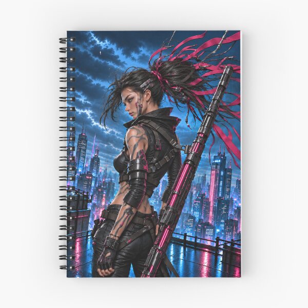 Item preview, Neon Blade Cyberpunk Warrior Poster designed and sold by PigeonVerse.