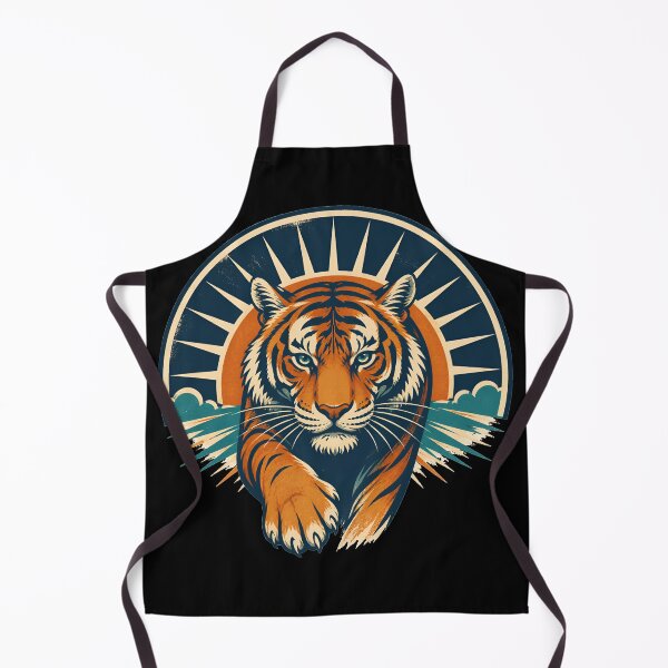 Item preview, Majestic Prowling Tiger Retro Sunrise Graphic designed and sold by Supertango.