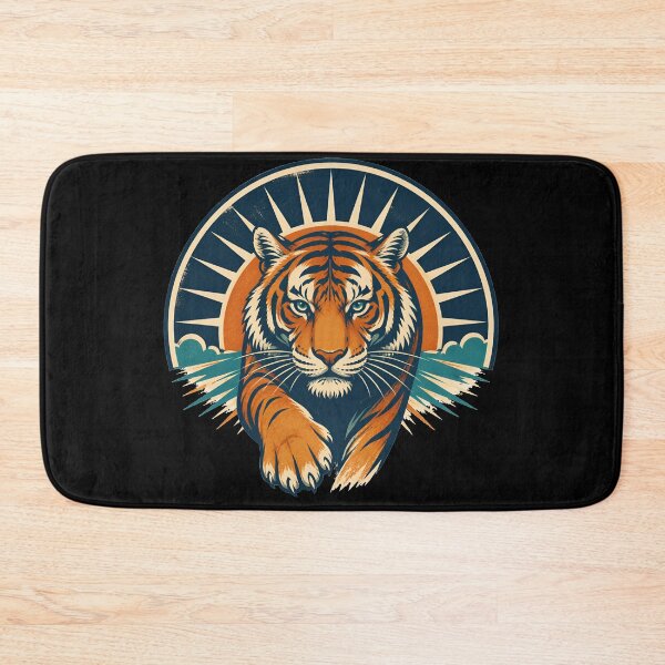 Item preview, Majestic Prowling Tiger Retro Sunrise Graphic designed and sold by Supertango.