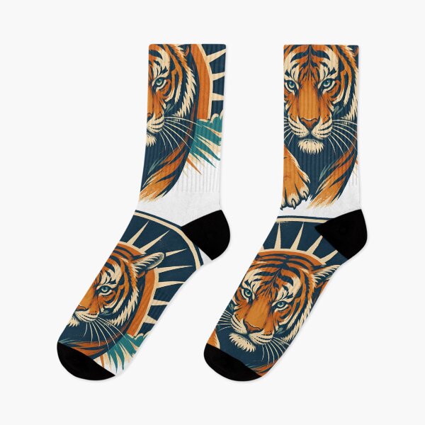 Item preview, Majestic Prowling Tiger Retro Sunrise Graphic designed and sold by Supertango.
