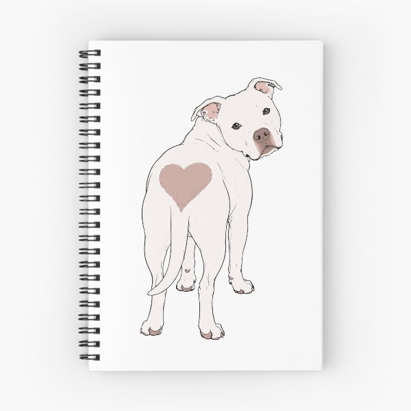 Item preview, White Rescue Pit Bull with Heart Spot designed and sold by pixiedustpaint.