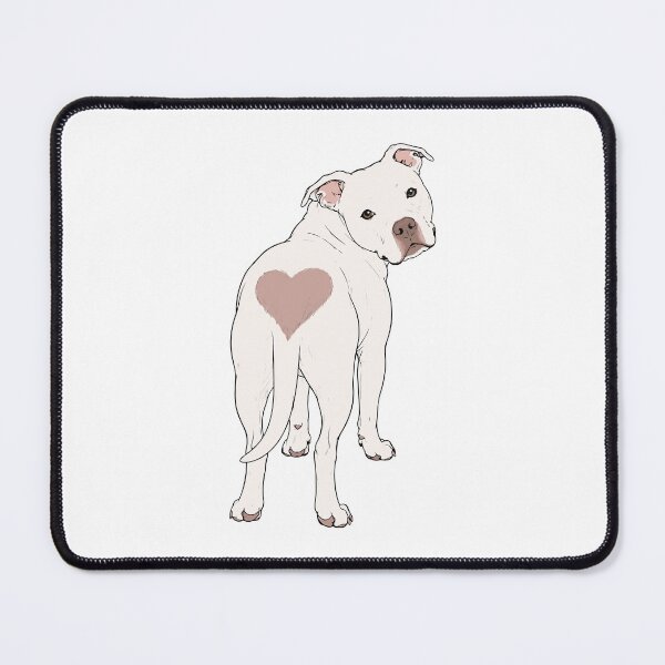 Item preview, White Rescue Pit Bull with Heart Spot designed and sold by pixiedustpaint.