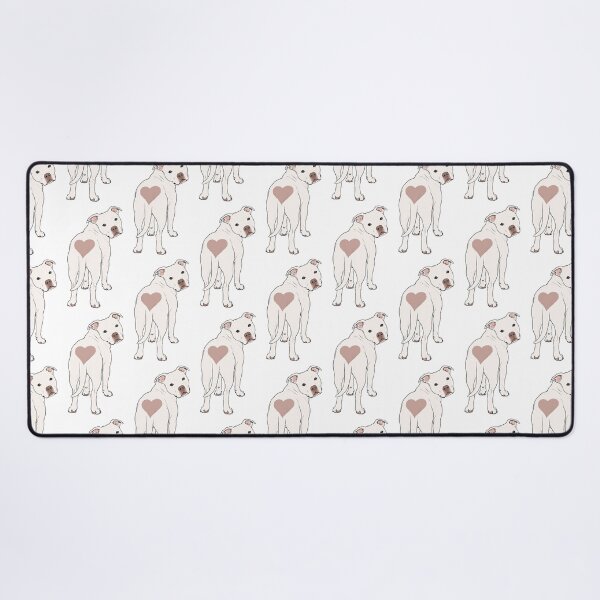 Item preview, White Rescue Pit Bull with Heart Spot designed and sold by pixiedustpaint.