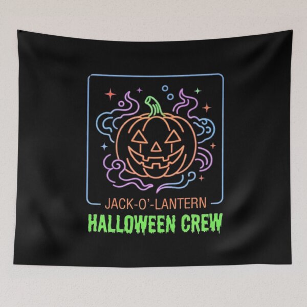 Item preview, Calabaza de Halloween Jack-O'-Lantern, neón, espeluznante, vintage, linda designed and sold by PetalsPaws.