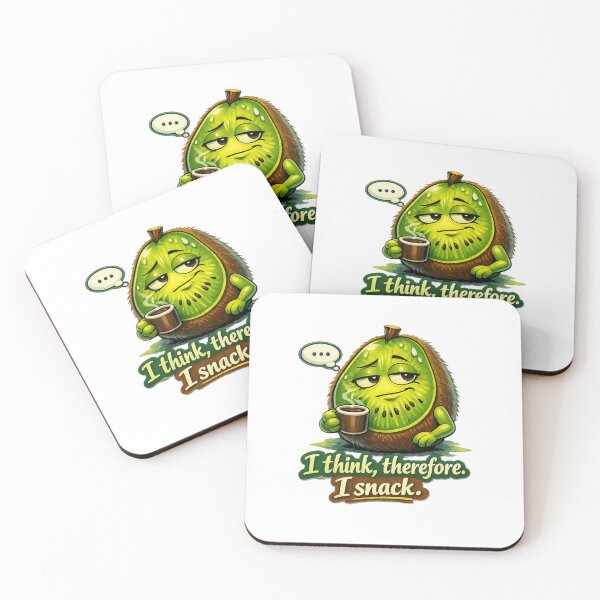 Item preview, I Think Therefore I Snack – Funny Kiwi Pastel Cartoon Art designed and sold by Sommium .