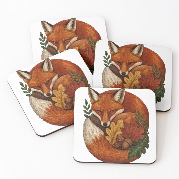 Item preview, Cozy Autumn Fox Illustration – Fall Nature Art designed and sold by Zebaiche.