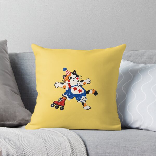 Item preview, Roller Skating Clown Cat. Clowncore. Funny Calico Circus Cat. designed and sold by CoCoArt-Ua.