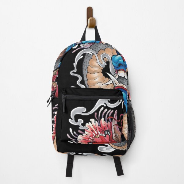 Item preview, Blue Oni Mask Snake Dragon Peony Art designed and sold by OlafZemlak.