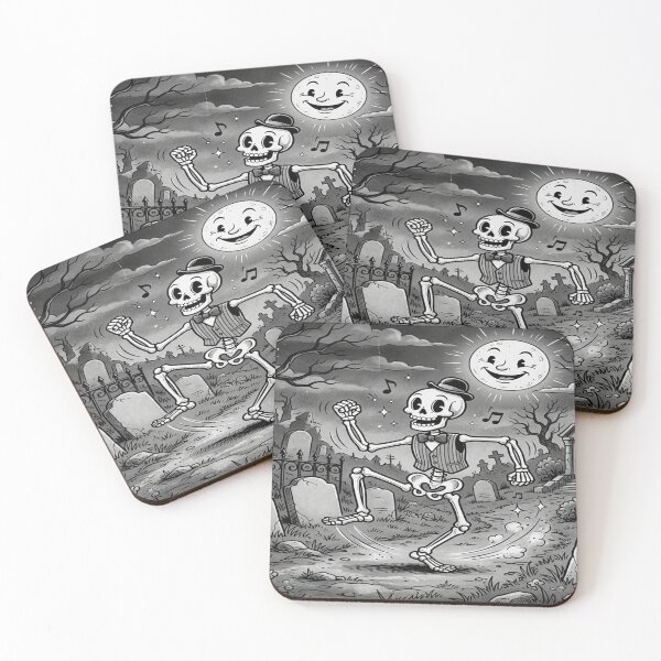 Item preview, A 1930s-style monochrome Halloween skeleton dance. designed and sold by Solomon-Ent-144.