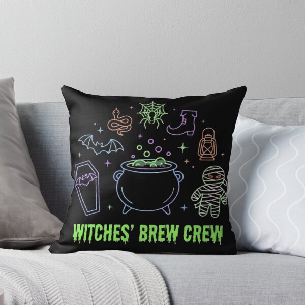 Item preview, Witches Brew Crew Neon Spooky Vintage Magic Cauldron Cute Halloween  designed and sold by PetalsPaws.