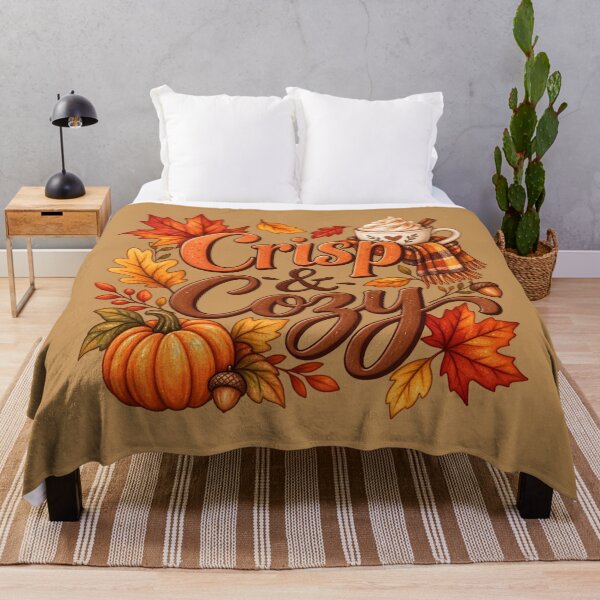 Item preview, Crisp & Cozy – Autumn Pumpkin, Leaves & Hot Cocoa designed and sold by blankTeeShirt.
