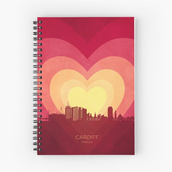 Item preview, Cardiff Wales Skyline Hearts Red Yellow designed and sold by ArtPrints.