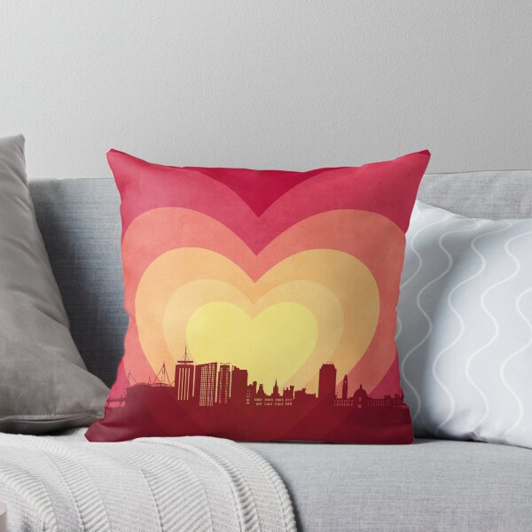 Item preview, Cardiff Wales Skyline Hearts Red Yellow designed and sold by ArtPrints.