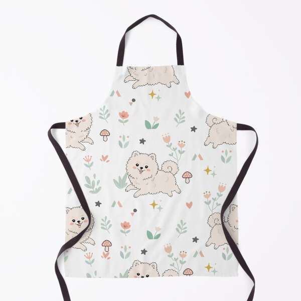 Item preview, Cute white pomeranian dog with flower seamless pattern designed and sold by prapapon.