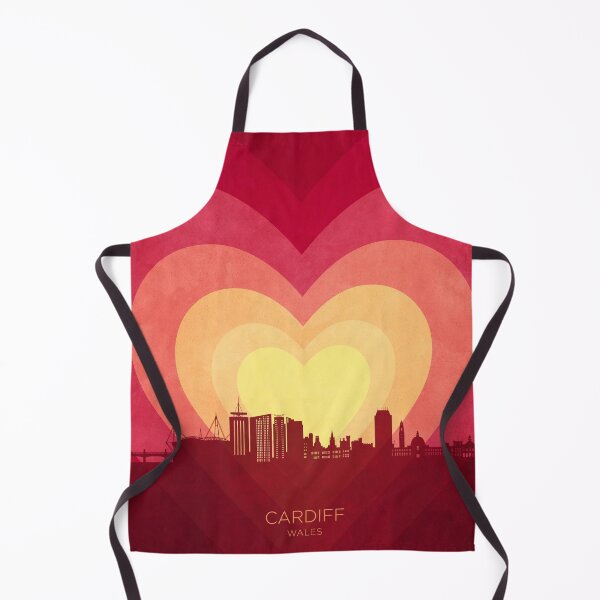 Item preview, Cardiff Wales Skyline Hearts Red Yellow designed and sold by ArtPrints.