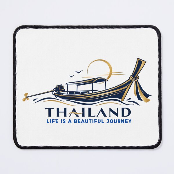 Item preview, Thai Longtail Boat Golden Sun Beautiful Journey Emblem designed and sold by Nicha Studio.